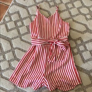 Red stripped romper